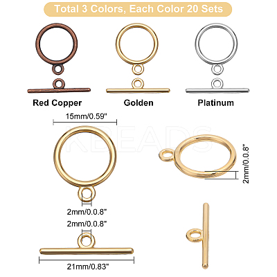 Tibetan Style Alloy Toggle Clasps TIBE-PH0004-01-NR-WH-1