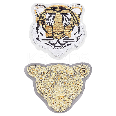2Pcs 2 Style  Computerized Embroidery Cloth Sew on Patches DIY-FG0003-60-1