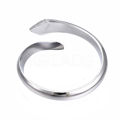 Non-Tarnish 304 Stainless Steel Snake Wrap Open Cuff Ring for Women RJEW-T023-76P-1