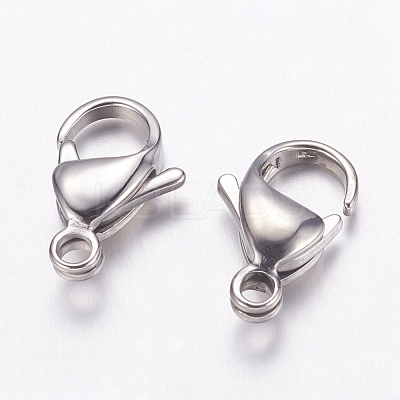 Tarnish Resistant 316 Surgical Stainless Steel Lobster Claw Clasps 316-FL15A-1