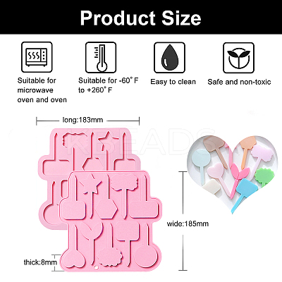 2Pcs DIY Cake Topper Food Grade Silicone Molds DIY-CJ0002-14-1