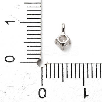 925 Sterling Silver Clear Cubic Zirconia Flat Round Charms STER-U009-07P-01-1