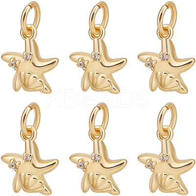 10Pcs Rack Plating Brass Micro Pave Cubic Zirconia Charms KK-BBC0016-43-1