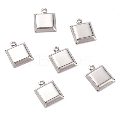 Non-Tarnish 201 Stainless Steel Pendant Cabochon Settings LS-X-STAS-J032-18-1