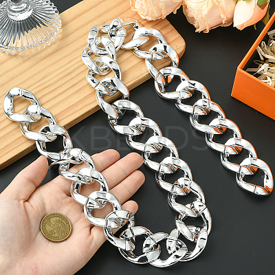 1Pc Acrylic Cuban Link Chain Necklaces for Men NJEW-SP0001-09A-S-1