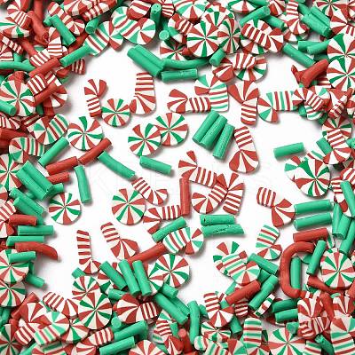 Christmas Theme Handmade Polymer Clay Sprinkles Mix CLAY-F005-03-1