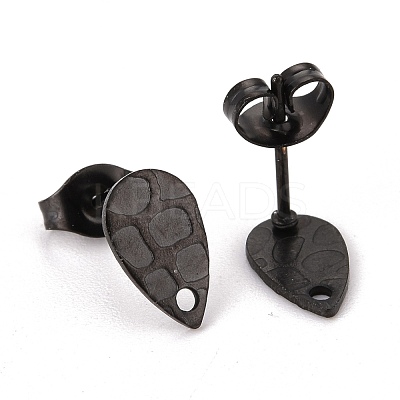 304 Stainless Steel Stud Earring Findings Ion Plating(IP) STAS-O119-31EB-1