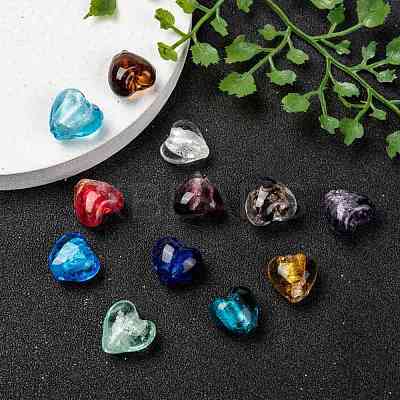 Handmade Silver Foil Glass Beads X-SLH12MMY-1-1