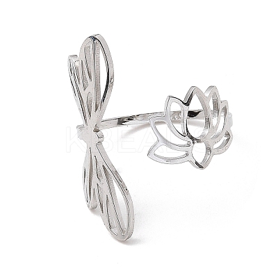 Non-Tarnish 304 Stainless Steel Open Cuff Rings RJEW-Q808-03B-P-1