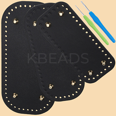3Pcs 3 Styles PU Leather Knitting Crochet Bags Nail Bottom Shaper Pad DIY-CL0002-15-1