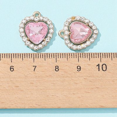 10Pcs 5 Color Acrylic Rhinestone Pendants FIND-FS0001-40-1