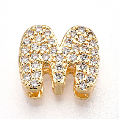 Brass Micro Pave Cubic Zirconia Charms KK-N254-217G-M-1