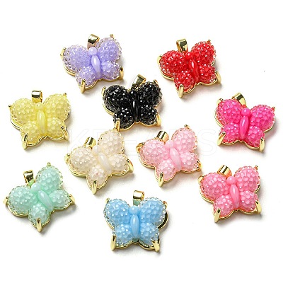 Druzy Resin Pendants RESI-G086-06G-1