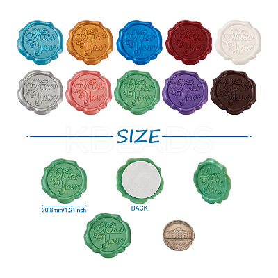 20Pcs 10 Colors Adhesive Wax Seal Stickers DIY-TA0003-48-1