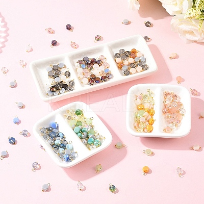 30Pcs Electroplate Glass Pendants PALLOY-YW00145-01-1