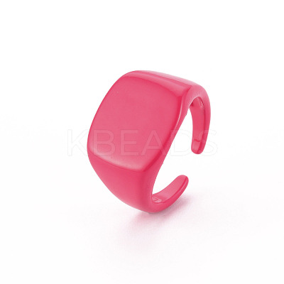 Spray Painted Brass Cuff Rings RJEW-S045-106-NR-1