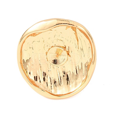Flat Round Brass Cuff Ring Components KK-G551-05G-1