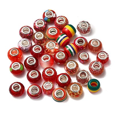 Acrylic & Resin & Polymer Clay Rhinestone European Beads FPDL-NB0001-05-1