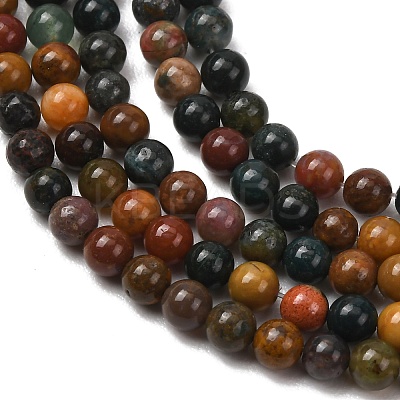 Natural Ocean Jasper Beads Strands X-G-F668-26-4mm-1