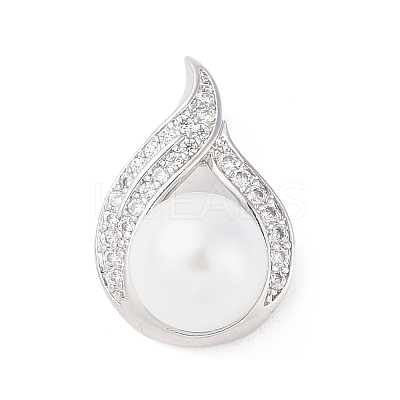 Brass Micro Pave Cubic Zirconia Pendants ZIRC-I066-07P-01-1