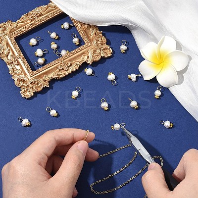 20Pcs Natural Cultured Freshwater Pearl Potato Charms PALLOY-YW00087-1