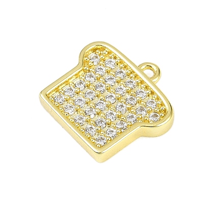 Brass Micro Pave Clear Cubic Zirconia Charms LS-KK-L238-18G-1