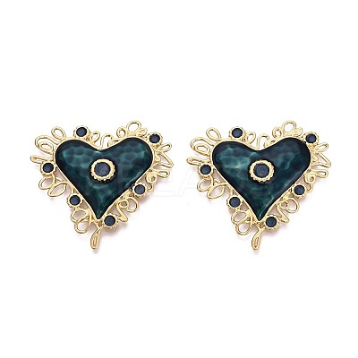304 Stainless Steel and Enamel Big Pendants STAS-T068-101B-G-1