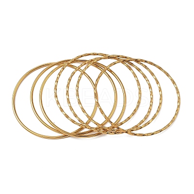 7Pcs 304 Stainless Steel Bangles for Women BJEW-C132-03G-1