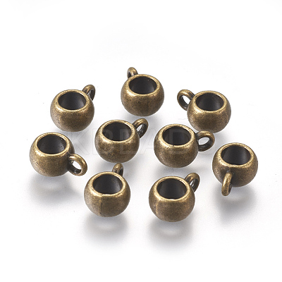 Tibetan Style Alloy Tube Bails TIBEP-LFH251Y-AB-FF-1