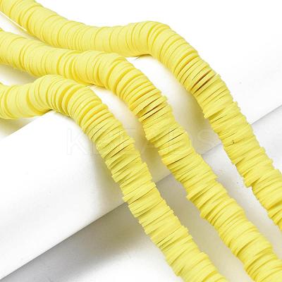 Flat Round Handmade Polymer Clay Beads CLAY-R067-12mm-22-1