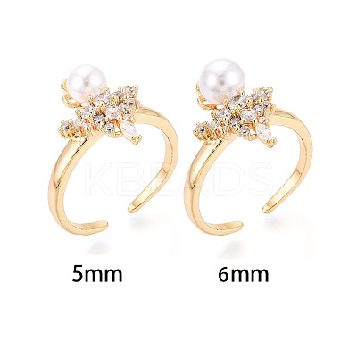 Crown Brass Micro Pave Clear Cubic Zirconia Cuff Ring Settings KK-T076-24G-1