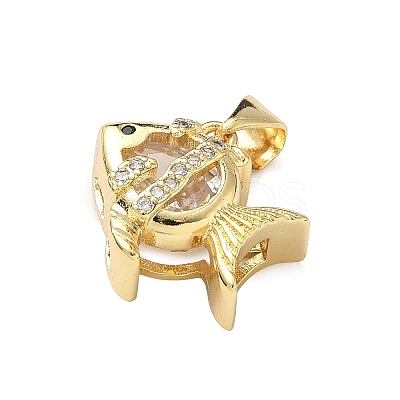 Brass Micro Pave Cubic Zirconia Pendants KK-F930-16G-02-1