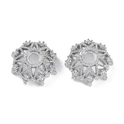 Brass Micro Pave Cubic Zirconia Beads Caps LS-KK-B087-16B-P-1