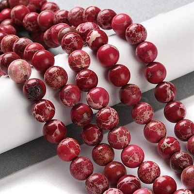 Dyed Natural Regalite/Imperial Jasper/Sea Sediment Jasper Beads Strands G-B124-C01-13-1