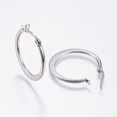 Tarnish Resistant 304 Stainless Steel Hoop Earrings LS-EJEW-F105-22P-1