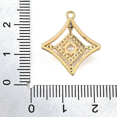 Brass Micro Pave Clear Cubic Zirconia Pendants KK-U065-18G-1