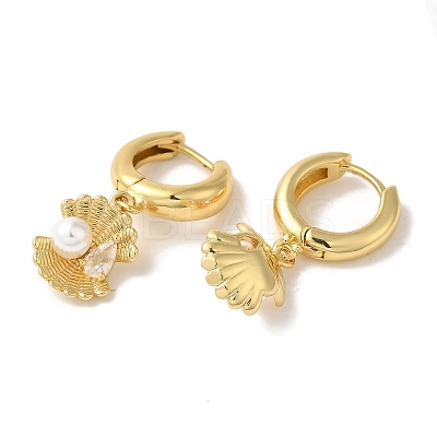 Rack Plating Brass Micro Pave Clear Cubic Zirconia Hoop Earrings EJEW-B062-37G-1