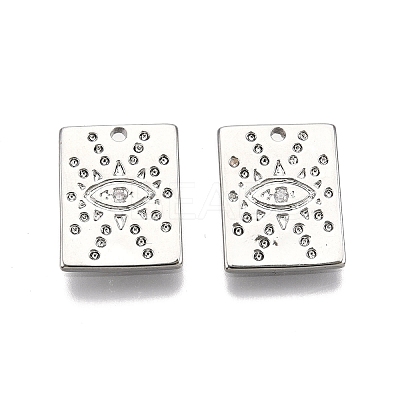 Brass Micro Pave Clear Cubic Zirconia Charms KK-C005-12P-1