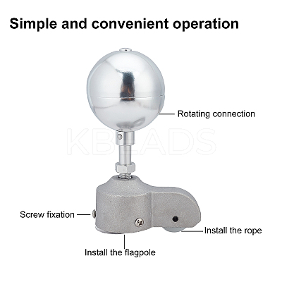2Pcs Aluminum Alloy Flagpole Stationary Truck Cap & Topper Ball FIND-AR0001-31-1