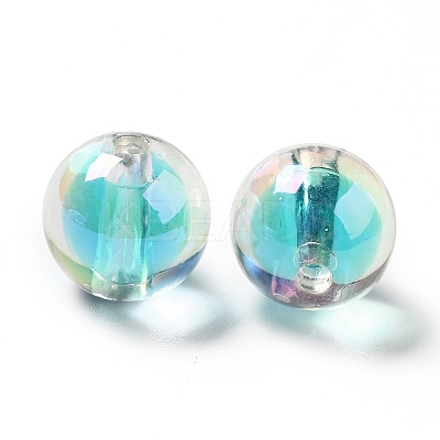 Two Tone UV Plating Rainbow Iridescent Acrylic Beads TACR-D010-03A-02-1