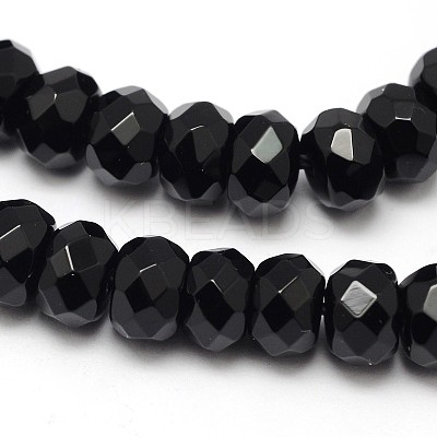 Natural Black Onyx Beads Strands G-D710-B-07A-1