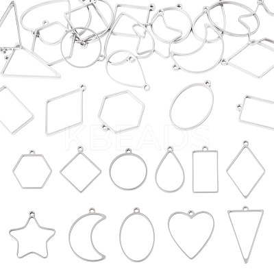22Pcs 11 Styles 304 Stainless Steel Pendants STAS-TA0003-20-1