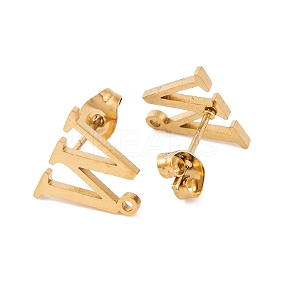 Ion Plating(IP) 304 Stainless Steel Stud Earrings FIND-Q103-01W-G-1