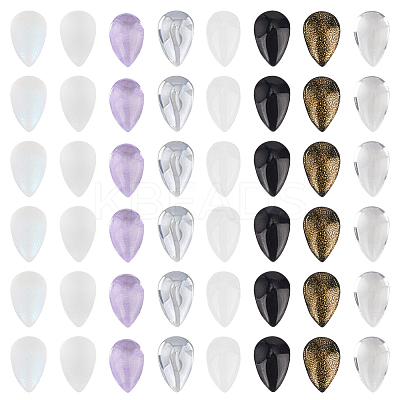 96Pcs 8 Colors Teardrop Glass Charms GLAA-HY0001-50B-1