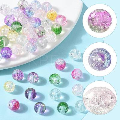 180Pcs 9 Colors Transparent Spray Painted Crackle Glass Beads GLAA-FS0002-44-1