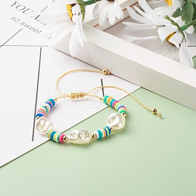 Imitation Pearl Braided Bead Bracelet for Girl Women BJEW-JB07156-1