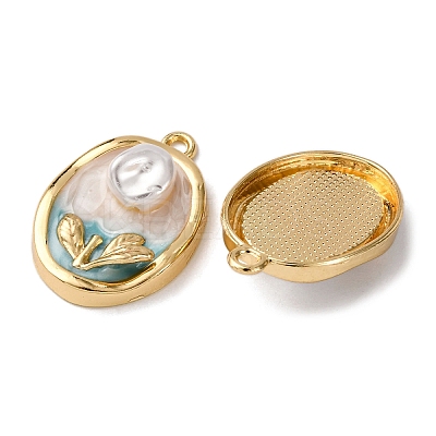 Light Gold Tone Alloy Enamel Pendants ENAM-B028-30KCG-02-1