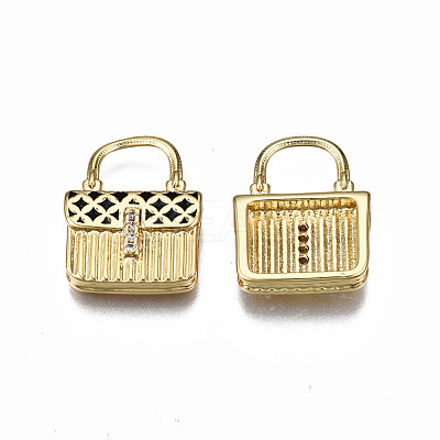 Brass Micro Pave Cubic Zirconia Enamel Pendants ZIRC-Q200-020A-NF-1