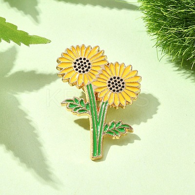 Sunflower Enamel Pins JEWB-P045-02B-G-1