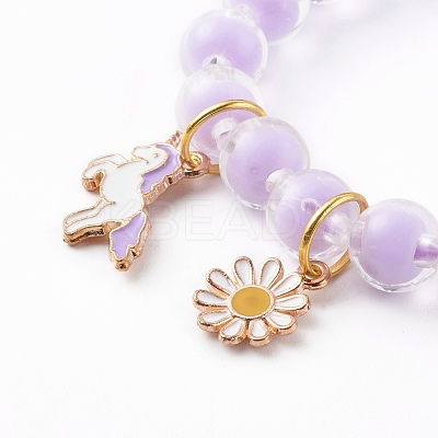 Transparent Acrylic Stretch Charm Bracelets for Kids BJEW-JB06167-1